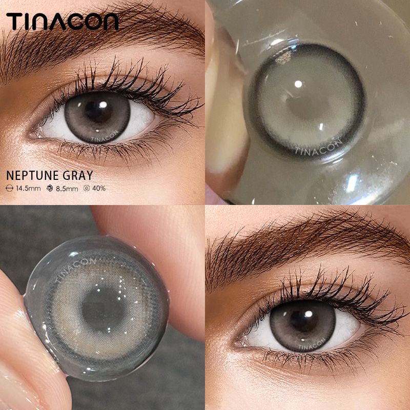 【TiNACON】Neptune Gray 14.5mm Daily Watery Soft Contact Lens 2024 New Arrival