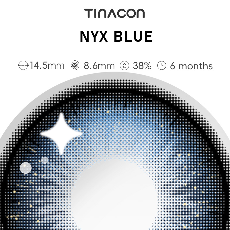 【TiNACON】Nyx Blue 14.5mm Daily Watery Soft Contact Lens 2024 New Arrival