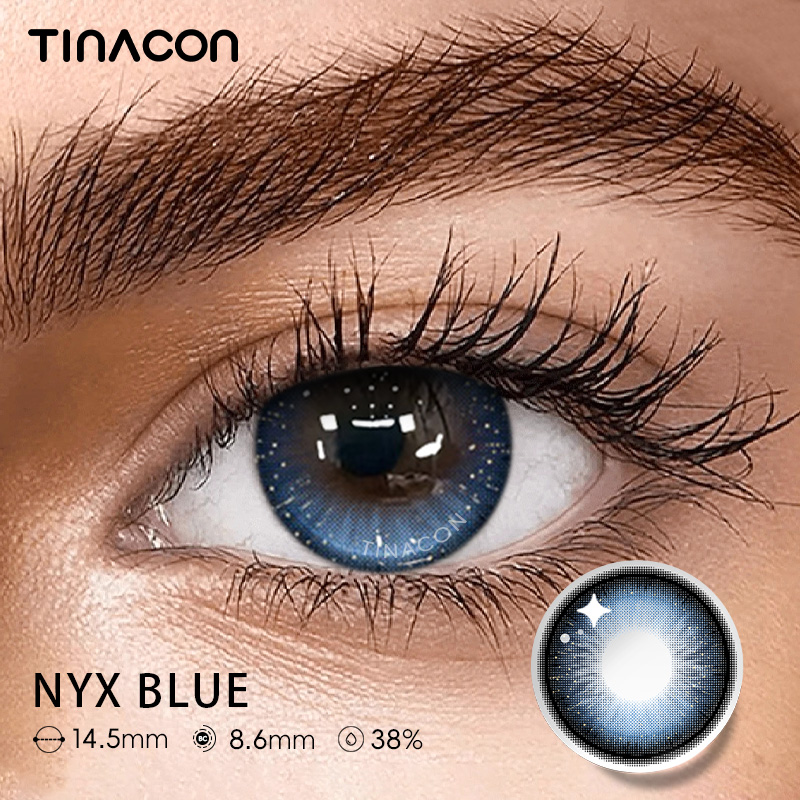 【TiNACON】Nyx Blue 14.5mm Daily Watery Soft Contact Lens 2024 New Arrival