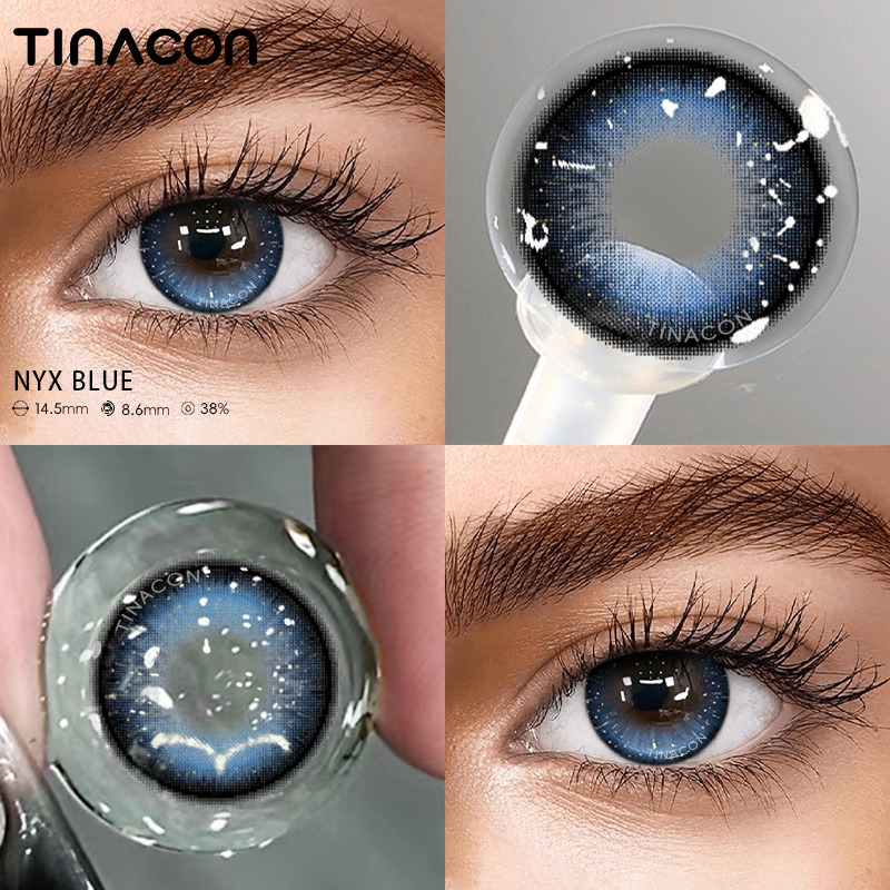 【TiNACON】Nyx Blue 14.5mm Daily Watery Soft Contact Lens 2024 New Arrival
