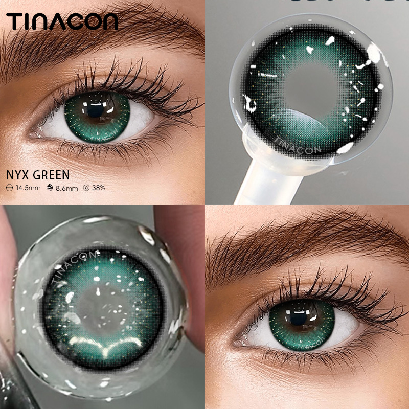 【TiNACON】Nyx Green 14.5mm Daily Watery Soft Contact Lens 2024 New Arrival