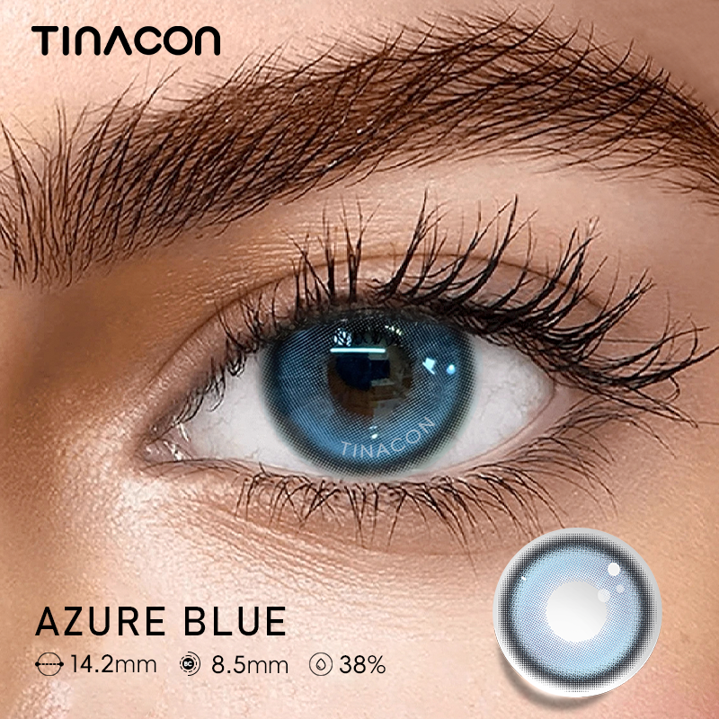 【TiNACON】Azure Blue 14.2mm 6 Months Natural Watery Soft Contact Lens 2024 New Arrival