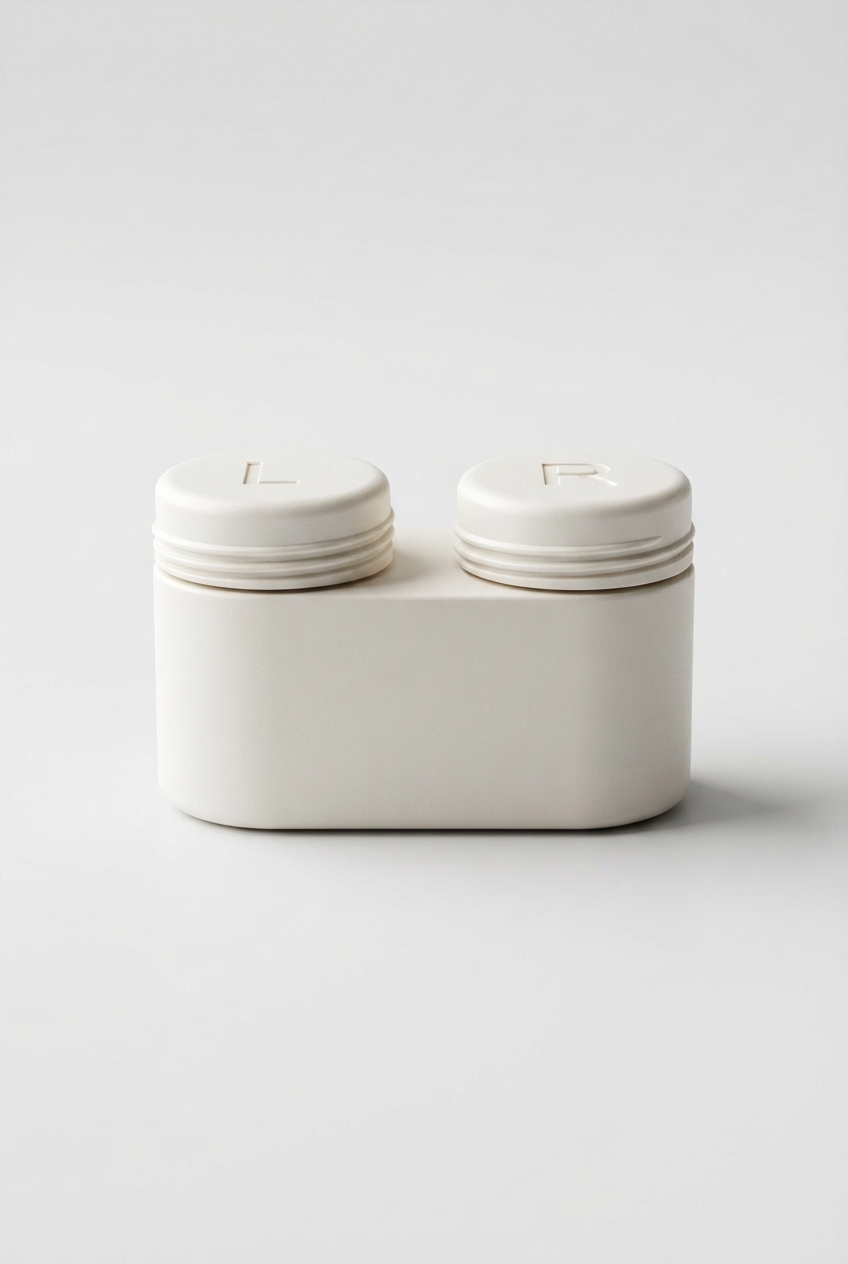 Compact contact lens case with dual compartments