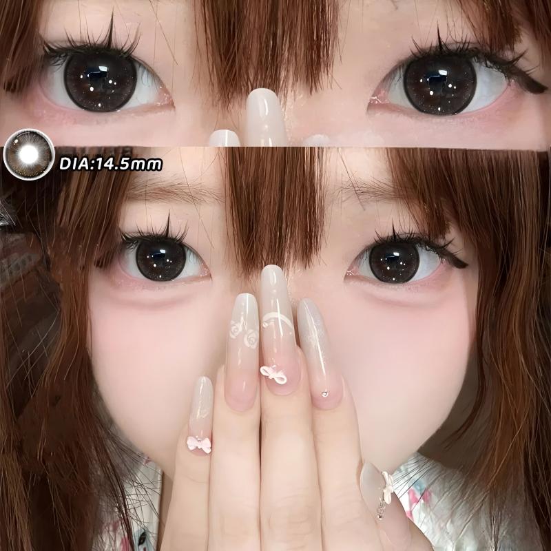 【TiNACON】Flash Black 14.5mm 6 Months Natural Watery Soft Contact Lens 