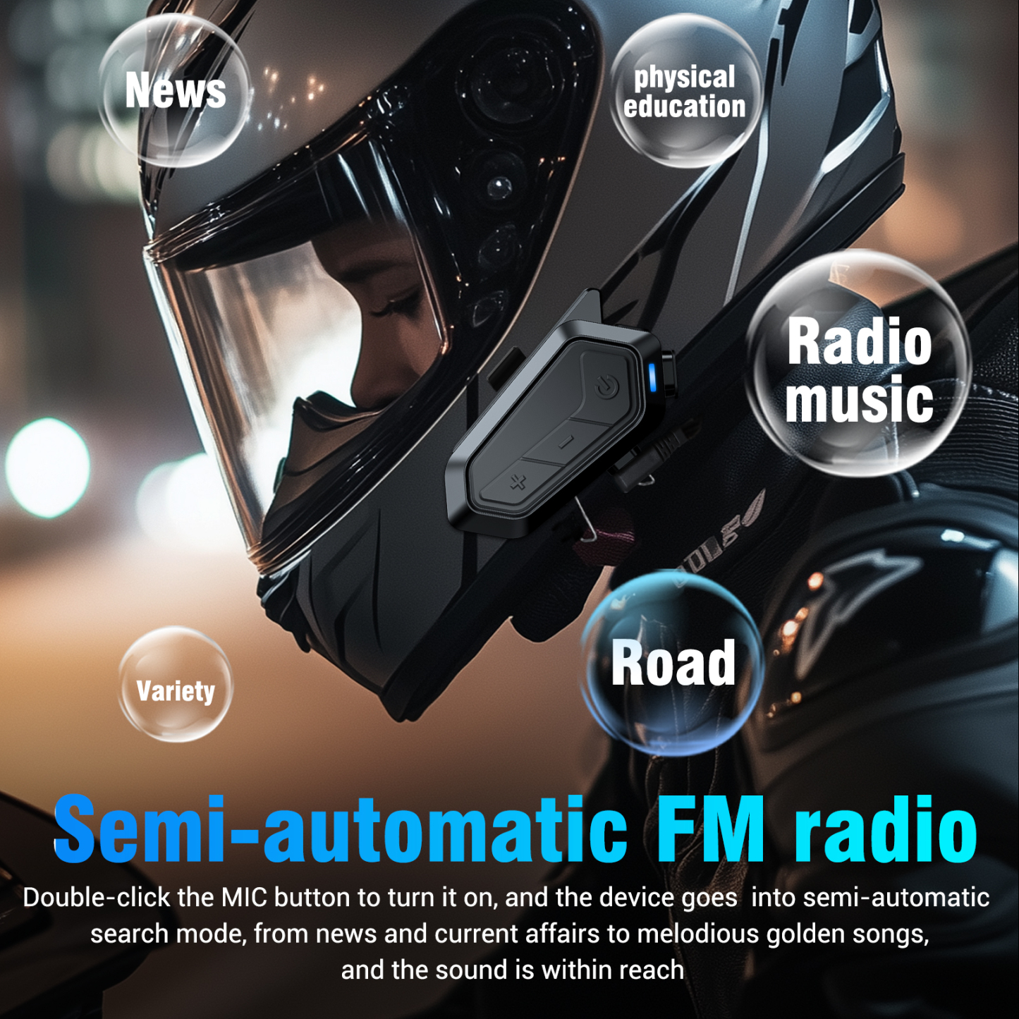 Motorcycle Bluetooth Helmet Headset 