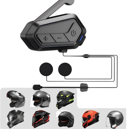 V1 Motorcycle Bluetooth Helmet Headset with 24-Rider Intercom | Group Mesh Communication 1piece in pack