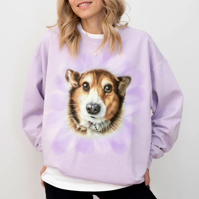 Pet Portrait Custom Airbrush Photo-Realistic, Hand Painted from Your Image Tee, Sweatshirt Hoodie
