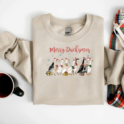Duck Christmas Sweatshirt, Christmas Goose Shirt, Santa Ducks Crewneck, Funny Animals Christmas Sweatshirt, Farm Lover Gift, Duck Lover Gift
