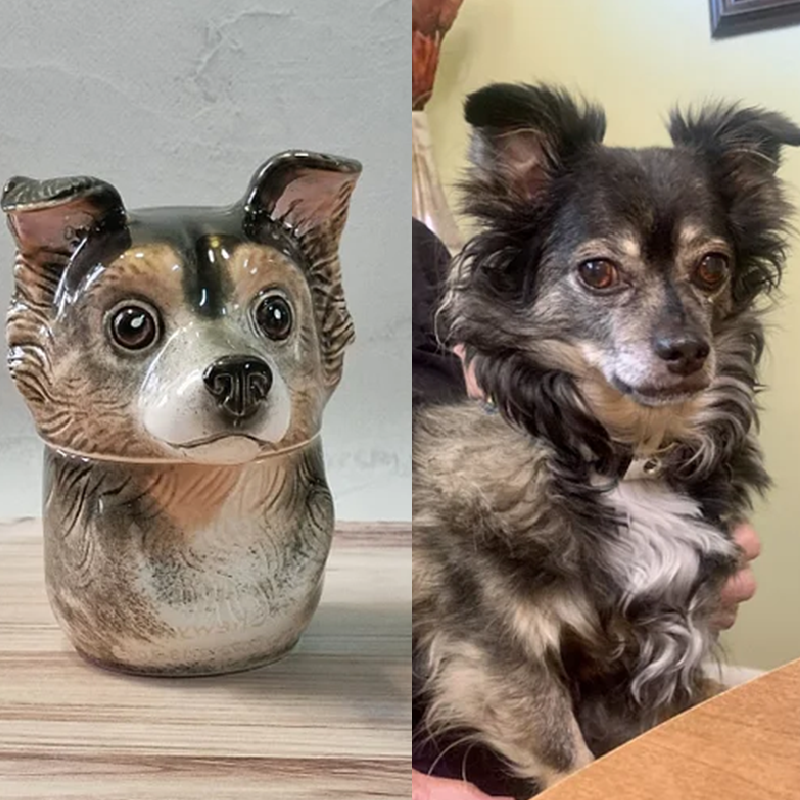 Custom Pet Portrait, Personalized Cookie Jar with Lid, Ceramic Portrait from Photo Figurine, Art Cat Sculpture, Dog Mom Lover Gift, Pet Loss Gift