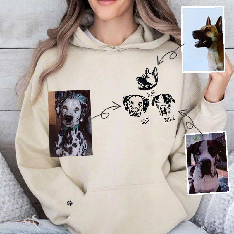 Custom Pet Portrait Embroidered T-Shirts, Sweatshirts and Hoodies - Limited Time Offer!