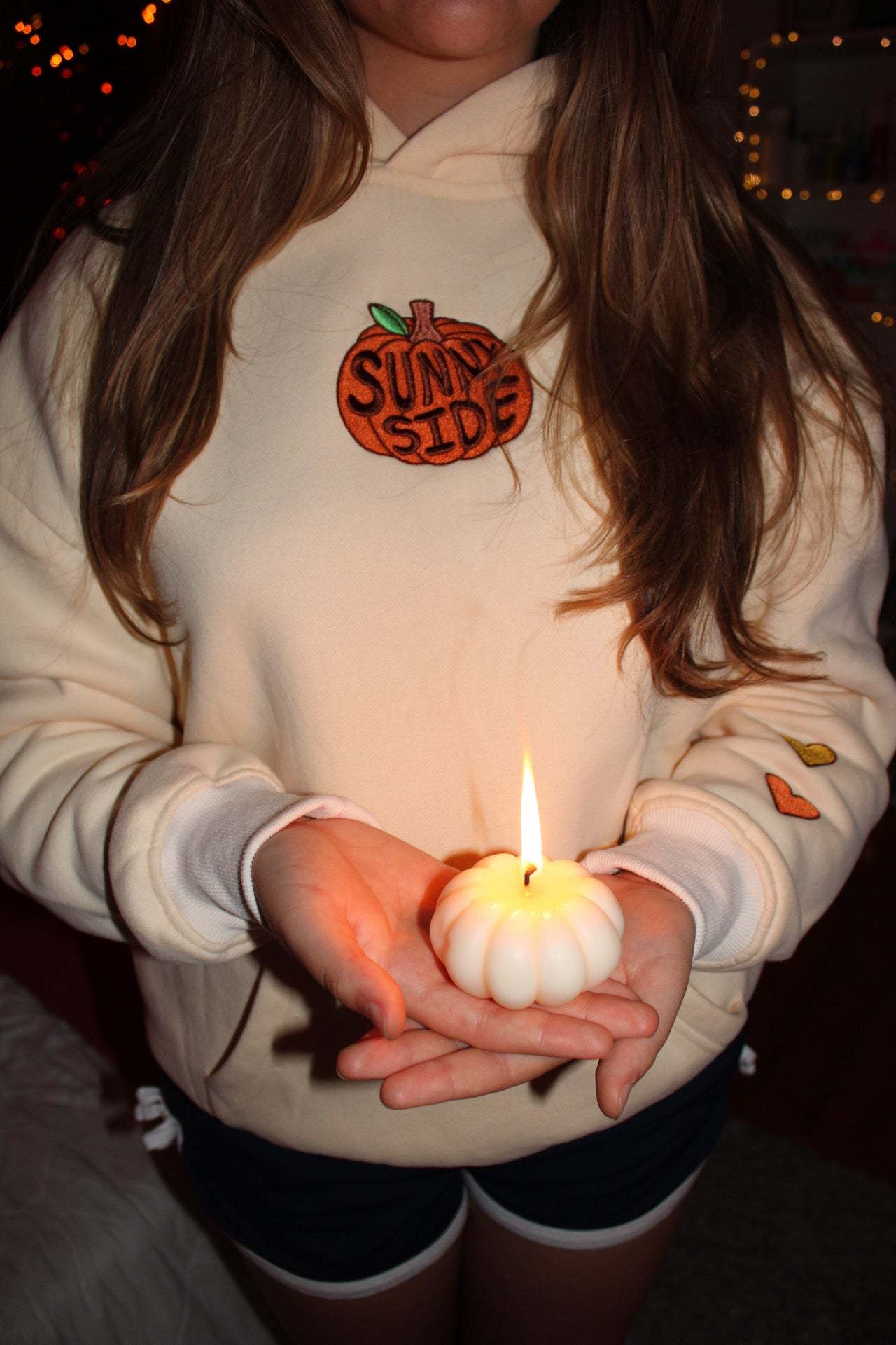Meet Me at The Pumpkin Patch” Oversized “Vanilla” Embroidered Hoodie