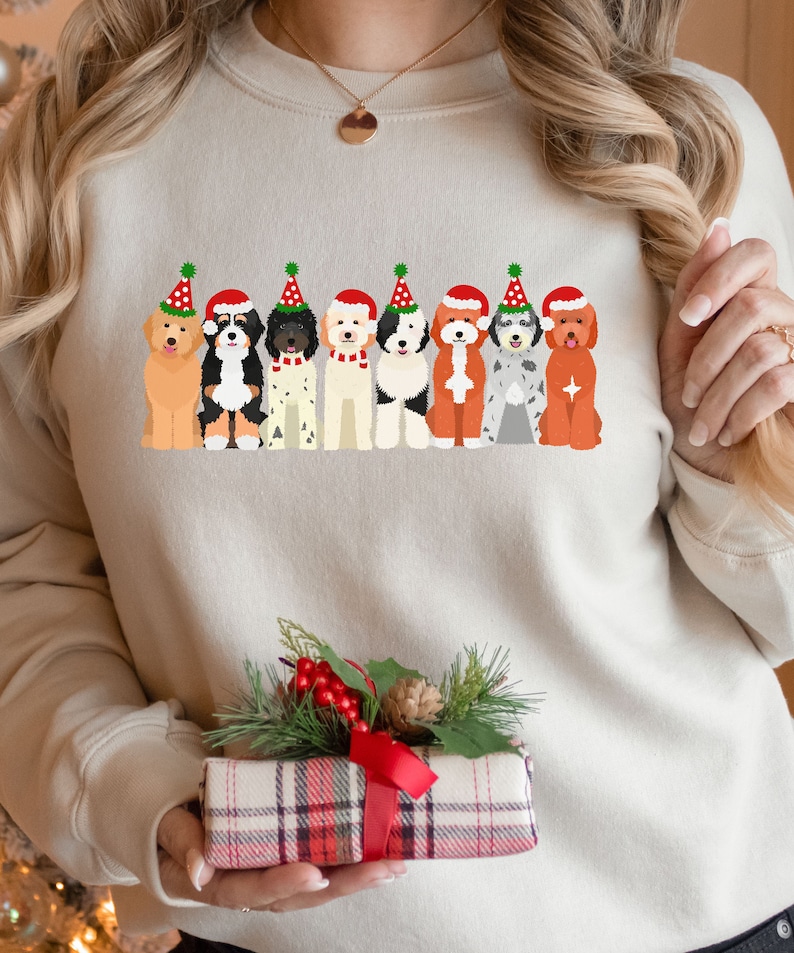 Christmas Goldendoodle Sweatshirt, Crewneck Sweatshirt, Dog Mom Sweatshirt, Golden doodle Gifts, Labradoodle Shirt, Cockapoo, Doodle Lover