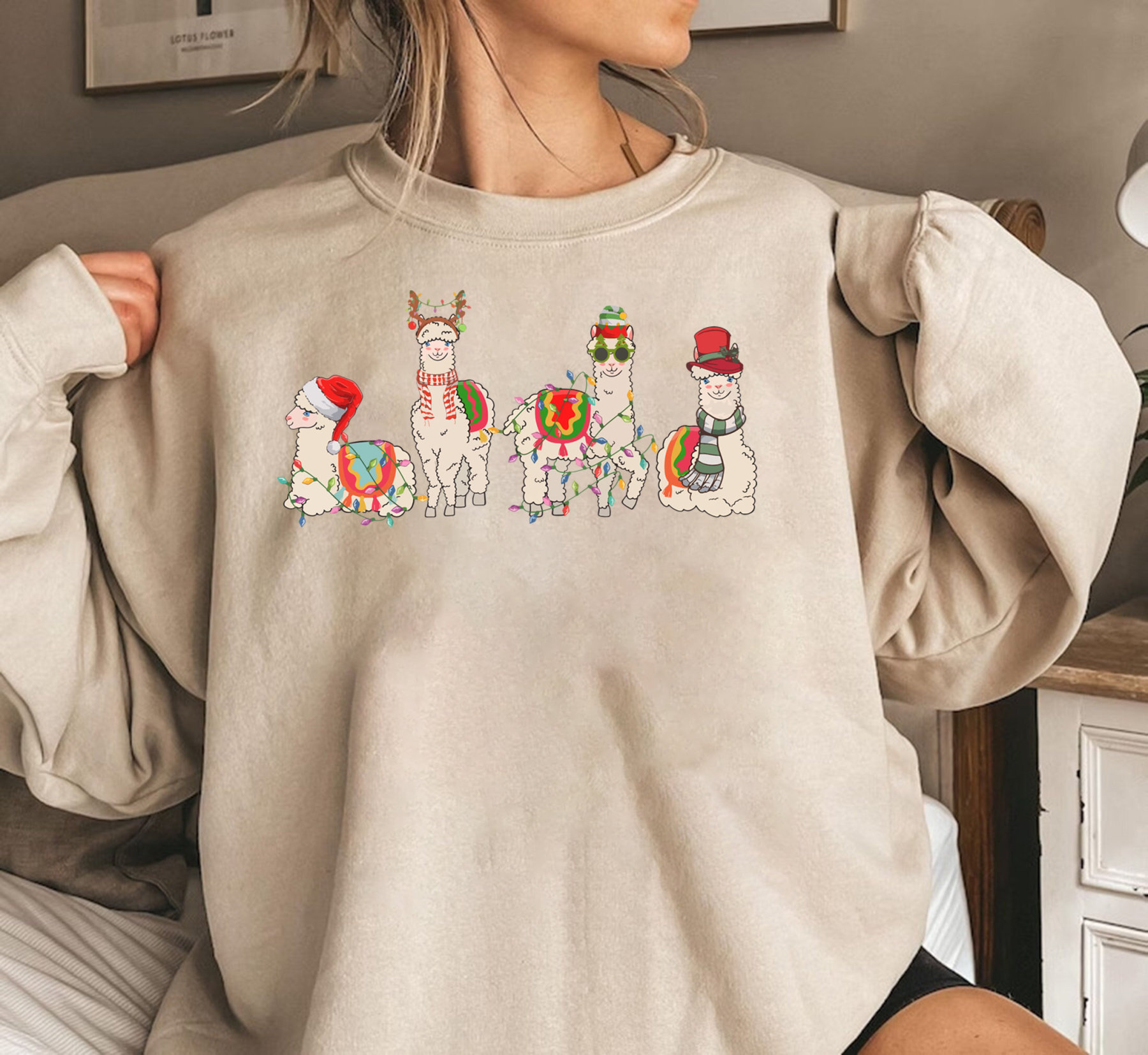 Funny Christmas Alpaca Sweatshirt, Llama Holiday Shirt, Christmas Sweatshirt, Animal Xmas Gifts