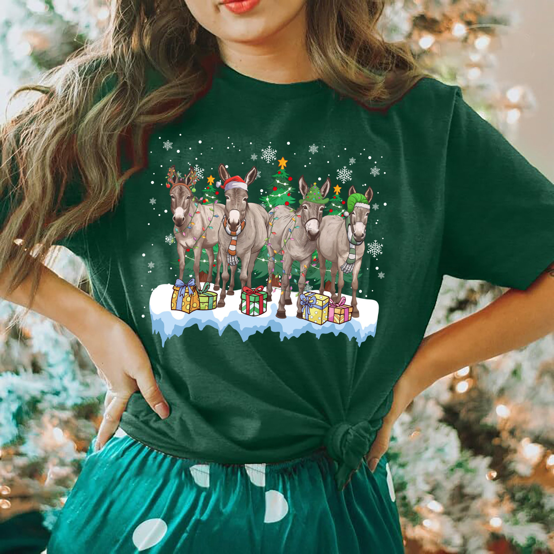 Christmas Donkey Sweatshirt, Farm Christmas Donkey Shirt, Donkey Lover Gift, Christmas Season Shirt, Christmas Gifts