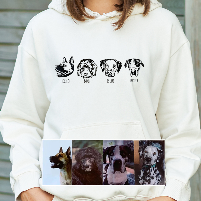 Custom Pet Portrait Embroidered T-Shirts, Sweatshirts and Hoodies - Limited Time Offer!