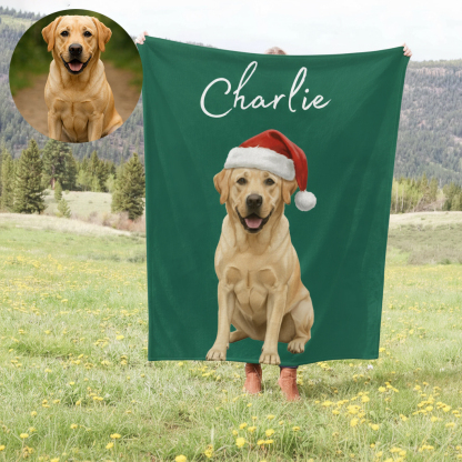 Custom Christmas Pet Portrait Blanket: Warm and Cozy Moments Together