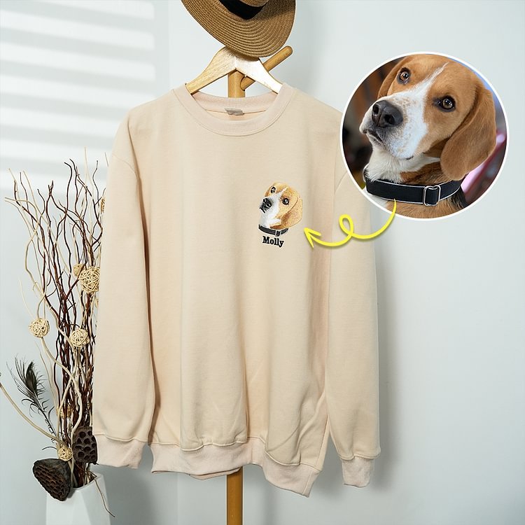 Personalized Pet Upgraded HD Portrait Embroidered Sweatshirt