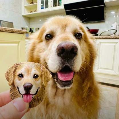 Custom Pet Face Figurine – Multifunctional Pet Portrait Fridge Magnet and Car Air Freshener