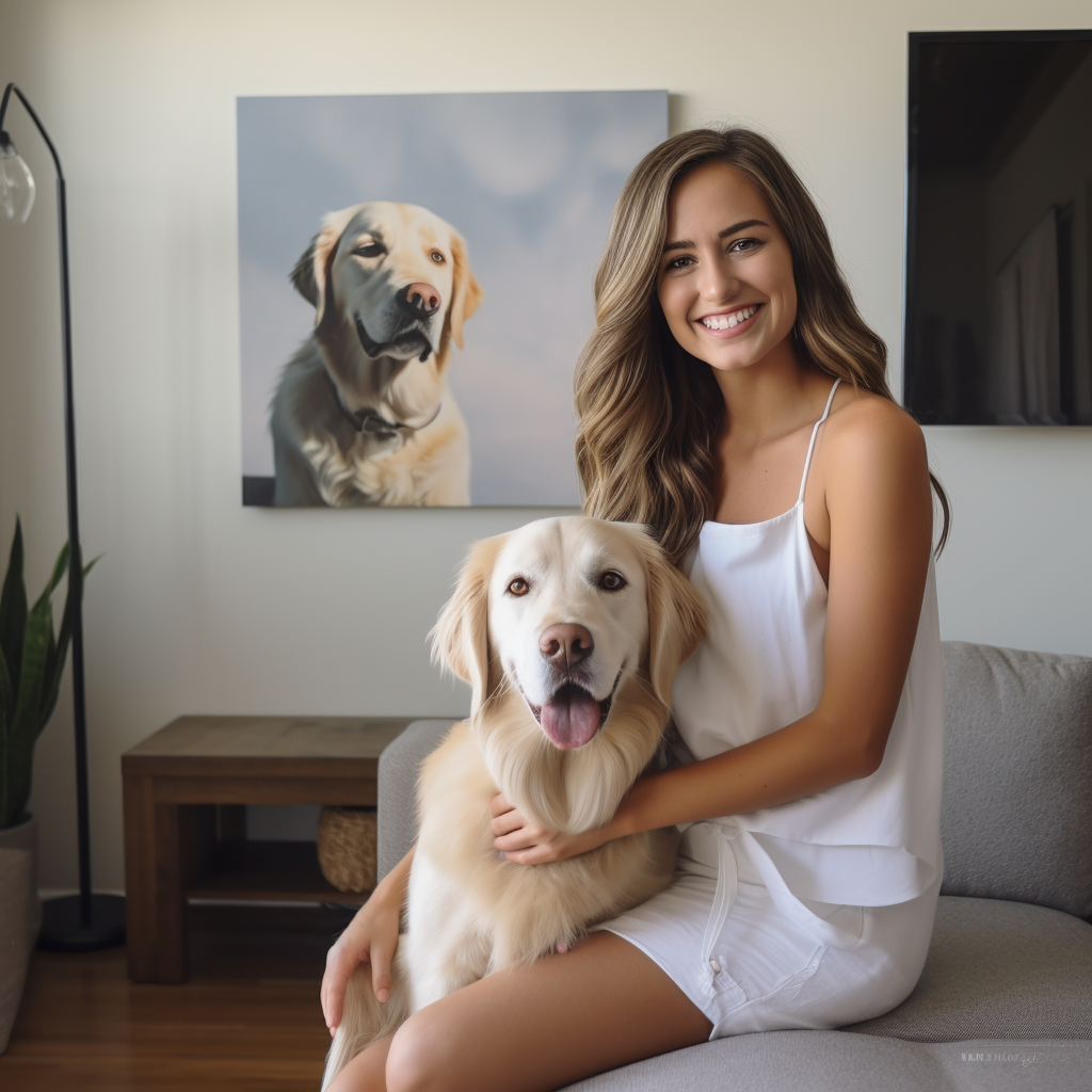 Modern Canvas Custom Canvas Wall Art Pet Portrait Personalized Dog Canvas Wall Art