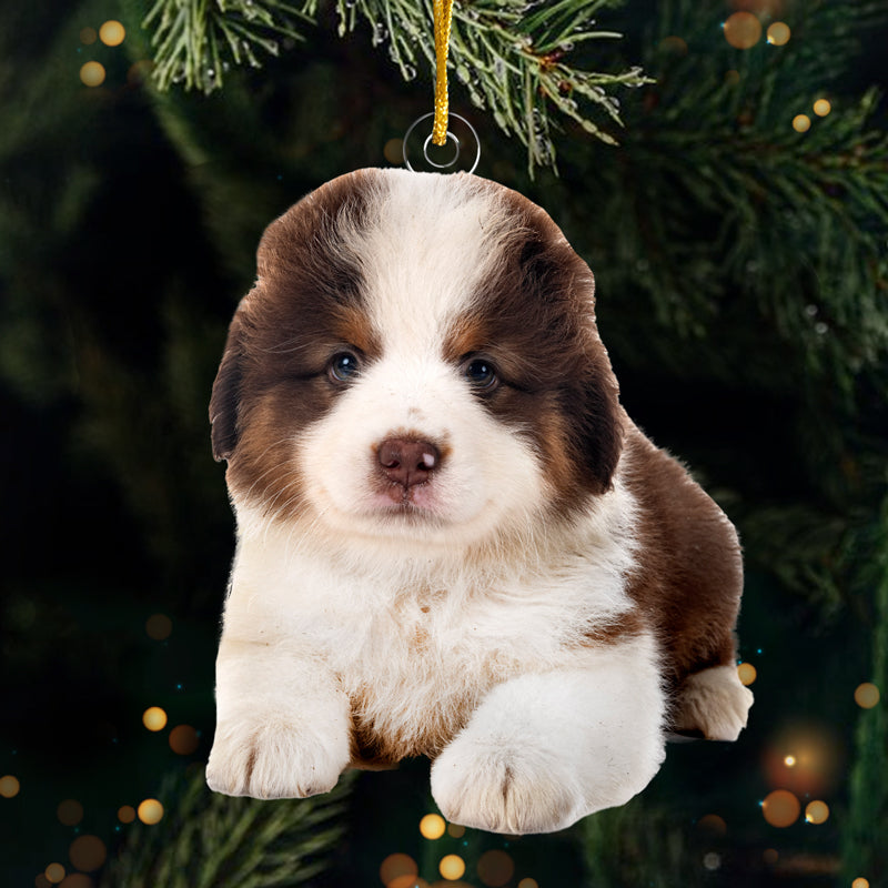 Custom Photo Pugs And Kisses On This Christmas - Dog & Cat Personalized Custom Ornament - Acrylic Custom Shaped - Christmas Gift For Pet Owners, Pet Lovers