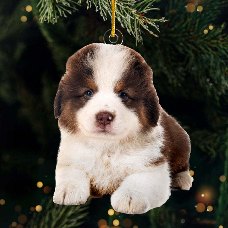 Custom Photo Pugs And Kisses On This Christmas - Dog & Cat Personalized Custom Ornament - Acrylic Custom Shaped - Christmas Gift For Pet Owners, Pet Lovers