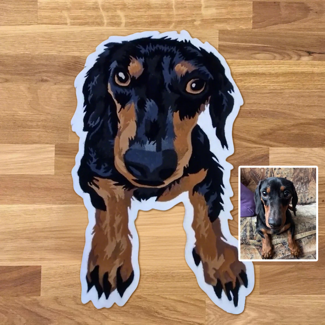 Handcrafted Custom - Tufting Process - Process Personalized Pet Portrait Rugs