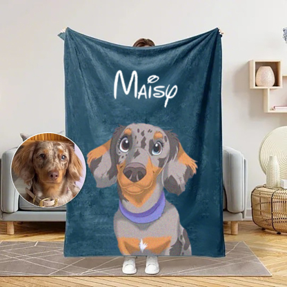 Personalized Magical Pet Portrait Blanket for Cozy Moments