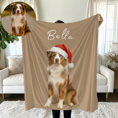 Custom Christmas Pet Portrait Blanket: Warm and Cozy Moments Together