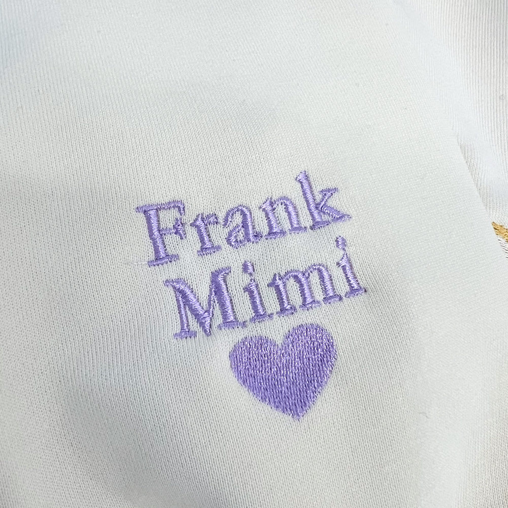 Custom Embroidered Hoodie/Sweatshirt With Pet Portrait  Flower