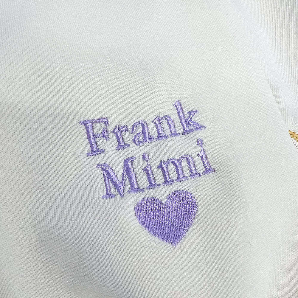 Custom Embroidered Hoodie/Sweatshirt With Pet Portrait  Flower