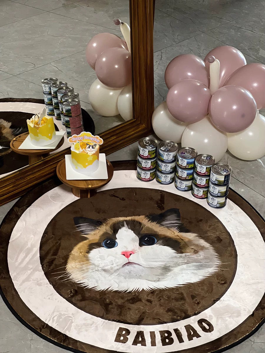 Custom Pet Portrait Rug – Pink-Themed