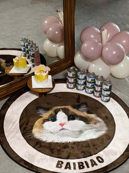 Custom Pet Portrait Rug – Pink-Themed