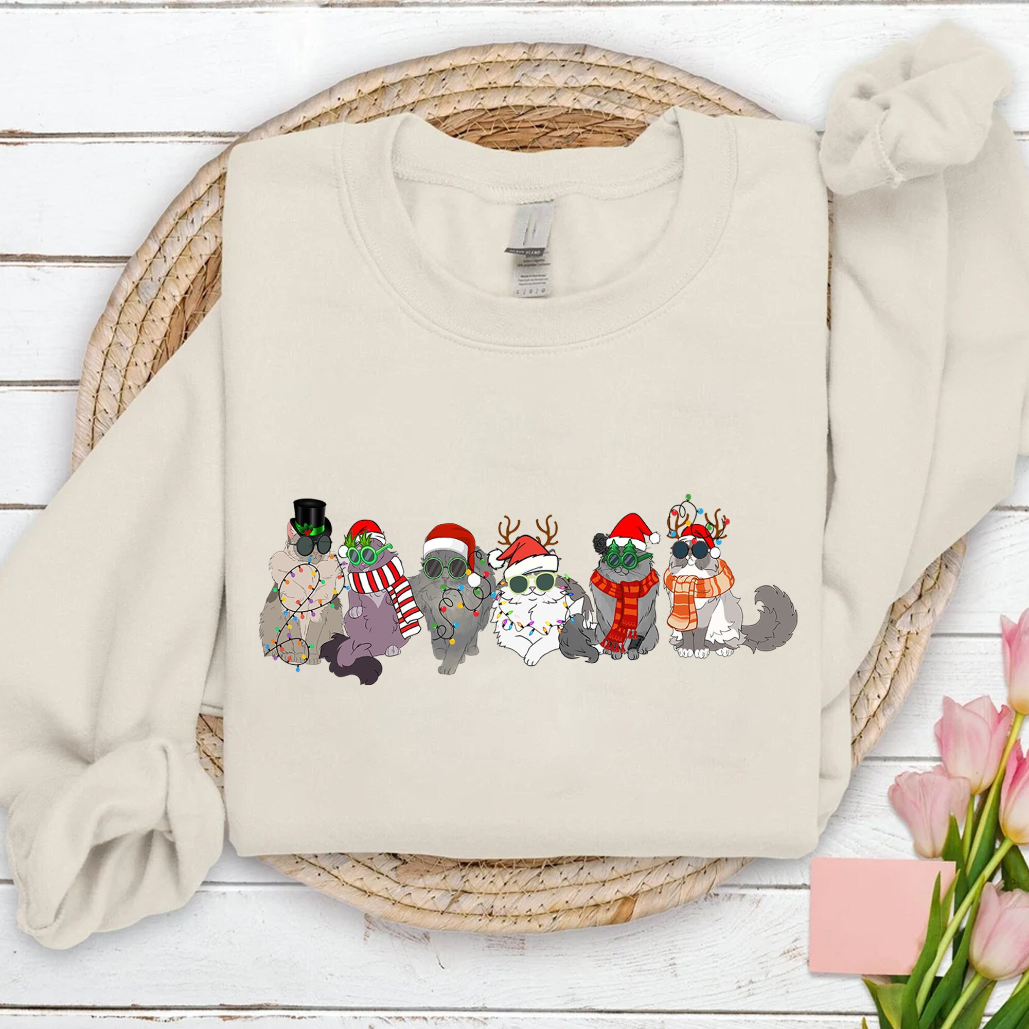 Funny Cats Christmas Sweatshirt - Meowy Christmas Shirt For Cat Lovers