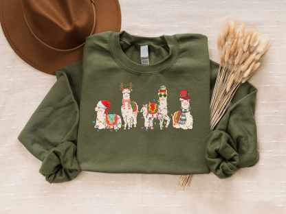 Funny Christmas Alpaca Sweatshirt, Llama Holiday Shirt, Christmas Sweatshirt, Animal Xmas Gifts
