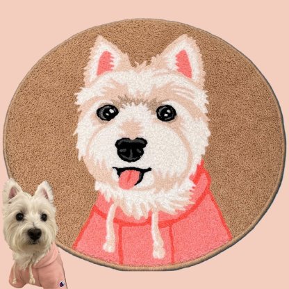 Custom Pet Portrait Rug - Personalized Cartoon Pet Rug Handmade Custom Pet Portrait Tufted Rug