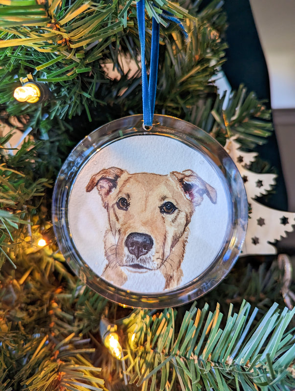 Custom watercolor painting pet ornaments