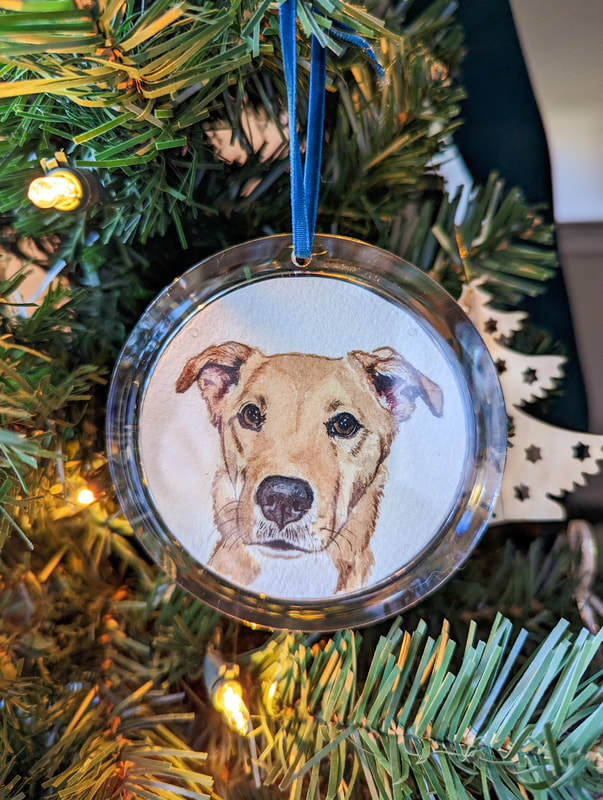 Custom watercolor painting pet ornaments