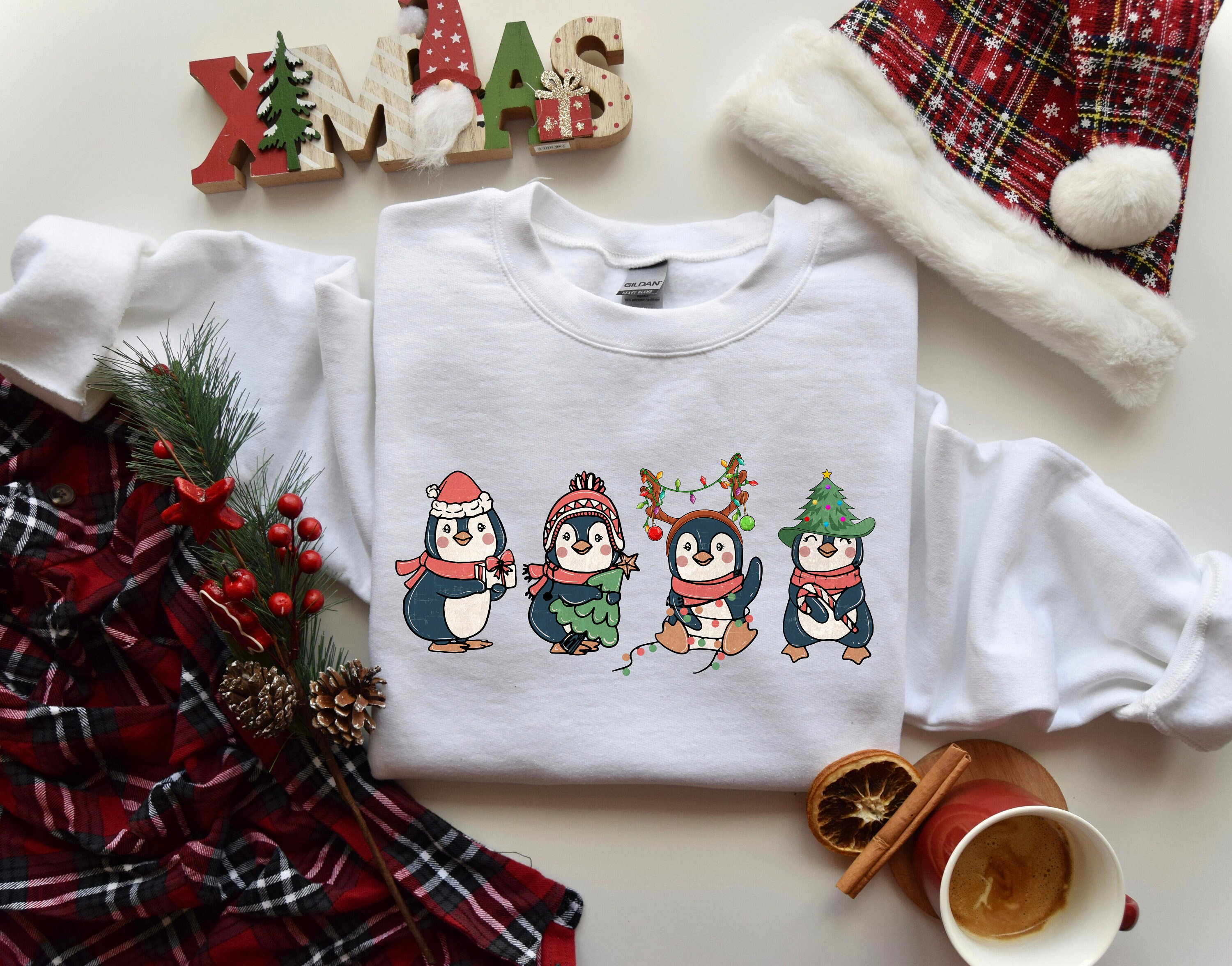 Penguin Merry Christmas Sweatshirt, Cute Penguin Lover Shirt, Winter Holiday Sweatshirt