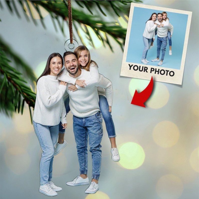 Personalized Puppy Picture Ornament, Custom Dog Ornament, Christmas Gifts, Gift For Dog Owners, Gift For Pet Lovers, Christmas Ornament