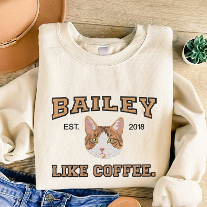 Personalized Embroidered Pet Sweatshirt with Pets Name, Custom Text