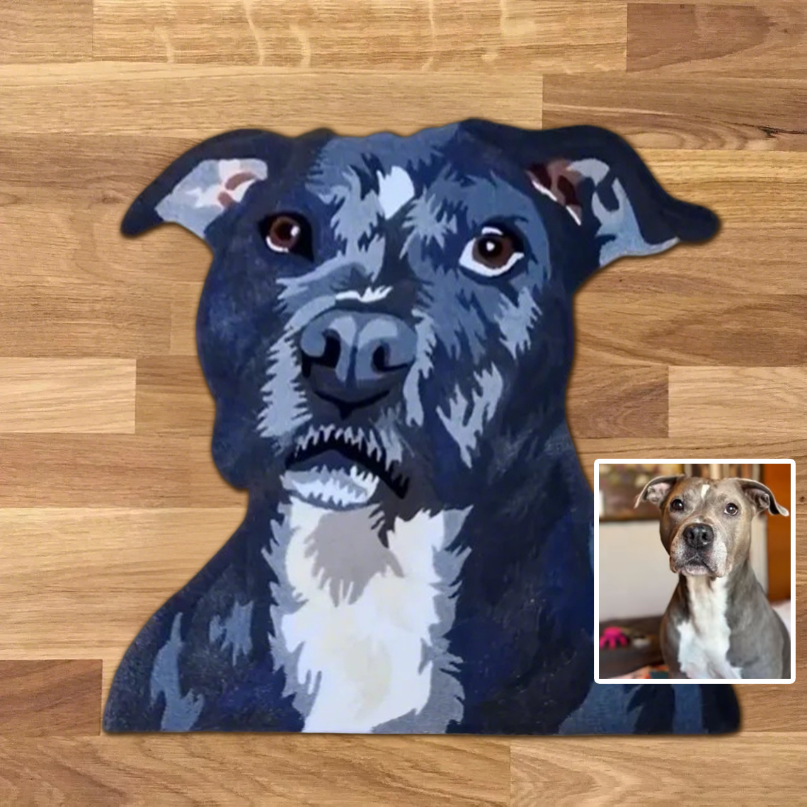 Handcrafted Custom - Tufting Process - Process Personalized Pet Portrait Rugs