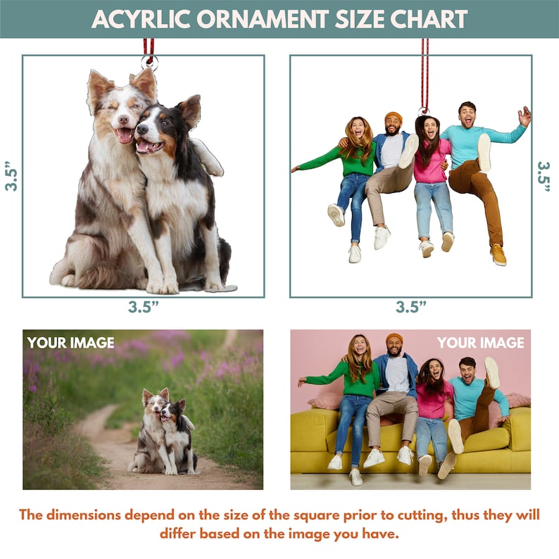 Personalized Puppy Picture Ornament, Custom Dog Ornament, Christmas Gifts, Gift For Dog Owners, Gift For Pet Lovers, Christmas Ornament