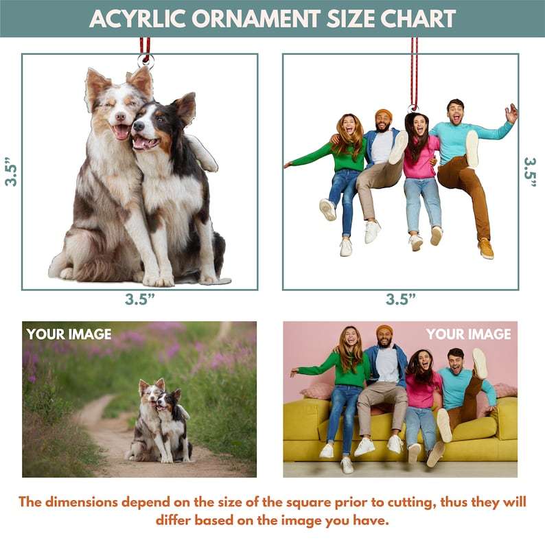 Personalized Puppy Picture Ornament, Custom Dog Ornament, Christmas Gifts, Gift For Dog Owners, Gift For Pet Lovers, Christmas Ornament