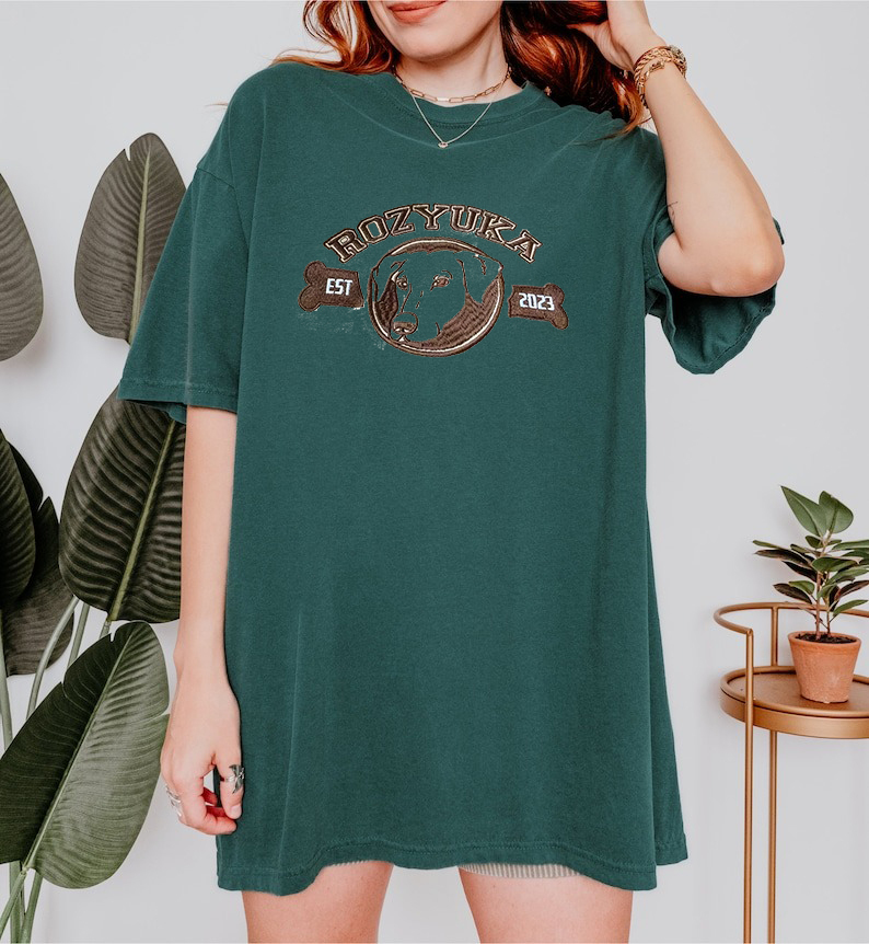 Embroidered Custom Pet with Name, Custom Pet Portrait T-shirt Hoodie Crewneck