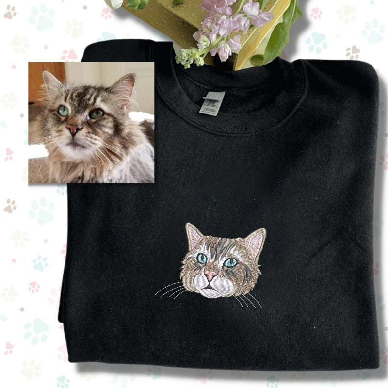 Personalized Pet Portrait Embroidered Center Sweatshirt