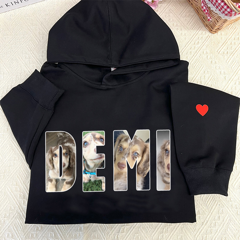 Custom Pet Photo and Name Sweatshirt Hoodie T-shirt