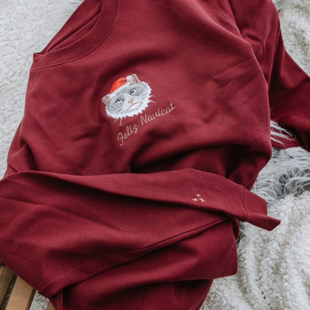 🎄🐾Embroidered Pet Portrait Christmas Jumper Sweatshirt