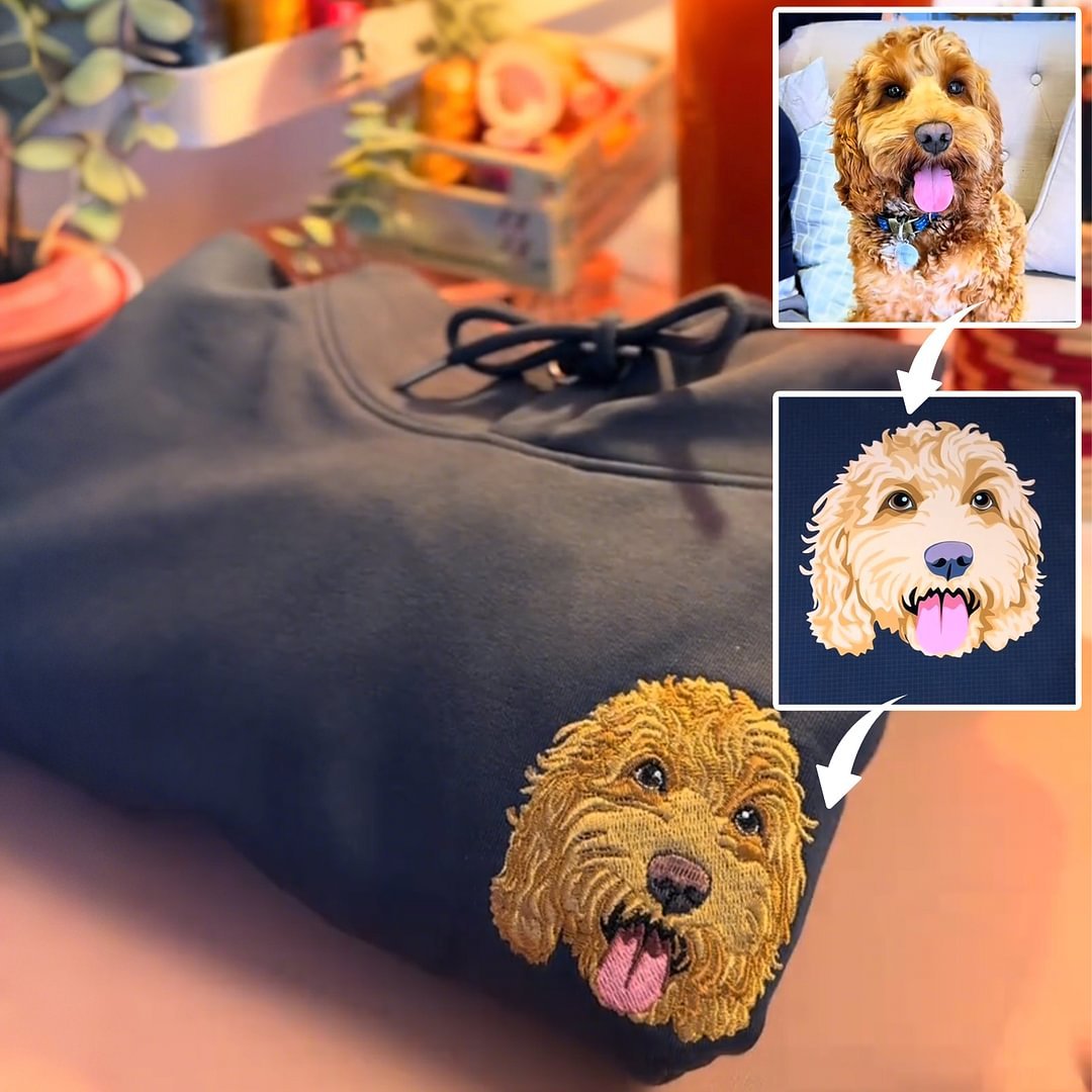 Personalized Pet Portrait Embroidered Sweatshirt