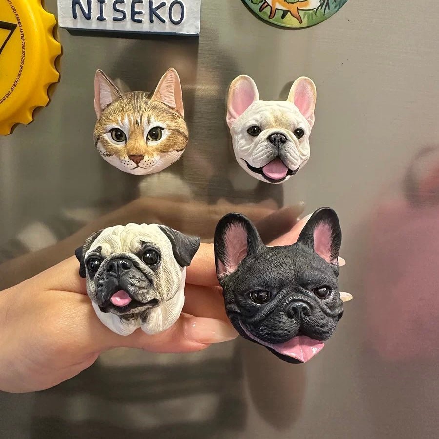 Custom Pet Face Figurine – Multifunctional Pet Portrait Fridge Magnet and Car Air Freshener
