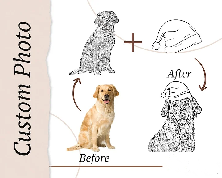 Personalized Dog Picture Doormat, Christmas Doormat, Custom Santa Hat Dog Doormat Mug